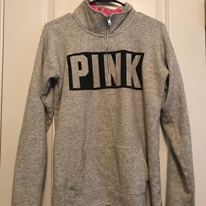 VS Pink Quarter Zip EUC